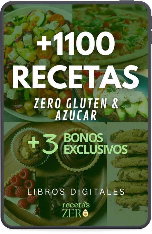 +1100 Recetas Zero - Altas en proteínas, bajas en carbohidratos - Sin gluten o azúcar